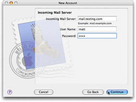 Adding an account to Apple&rsquo;s Mail application