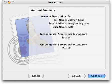 Adding an account to Apple&rsquo;s Mail application