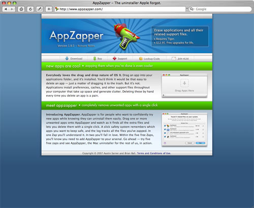 The AppZapper application for Mac