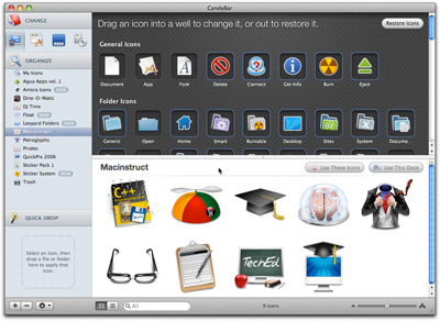 The CandyBar application for Mac