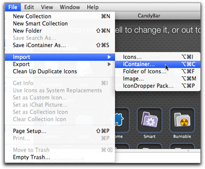 Importing icons into CandyBar