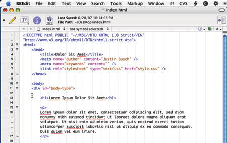 BBEdit code folding