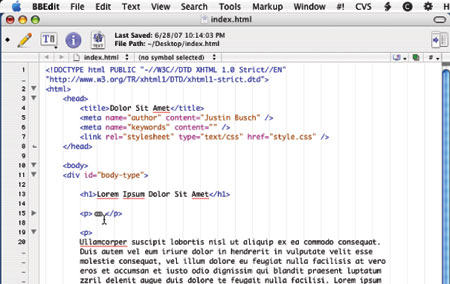 BBEdit code folding