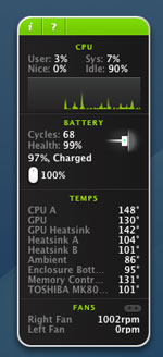 iStat menus application for Mac