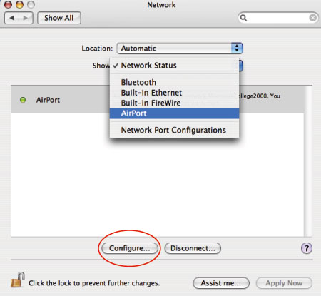 Mac wireless network settings