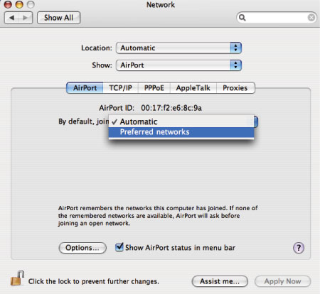 Mac wireless network settings