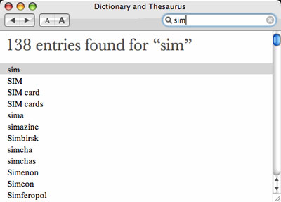 The Dictionary application on your Mac