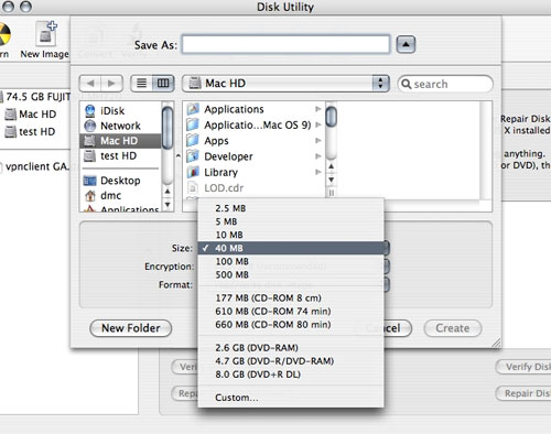 Creating an encrypted disk image on your Mac