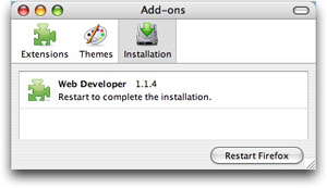 Installing Firefox extensions