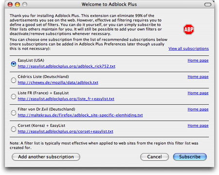 Adblock Plus Firefox extension