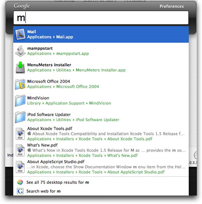 Google Desktop for Mac