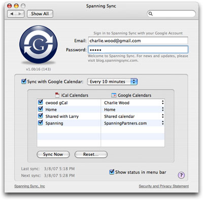 Google Spanning Sync application for Mac