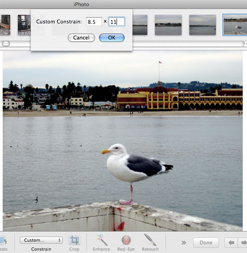 Printing borderless photos using iPhoto