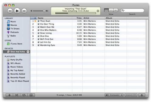 iTunes is importing your CD