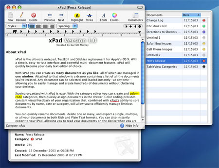 xPad application for Mac