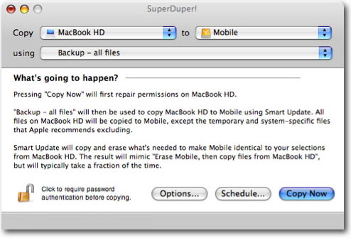 SuperDuper! application for Mac