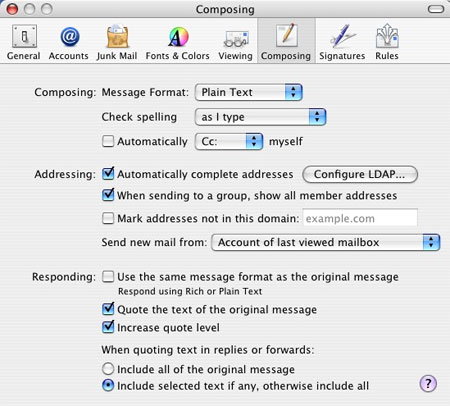 The Mail application on Mac