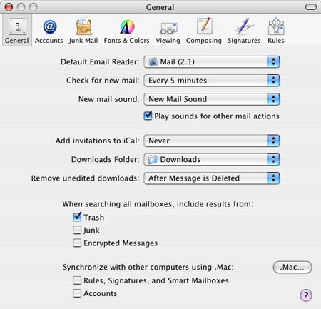 The Mail application on Mac