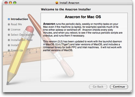 The Anacron application for Mac