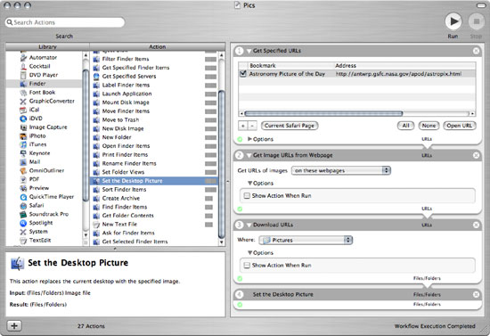 Using Automator to create desktop image