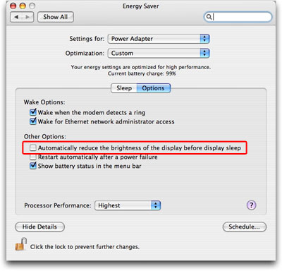 Mac energy saver preferences