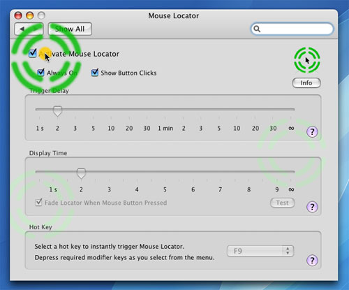 Mouse locator app for Mac