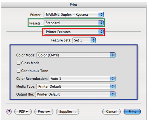 Printing profiles on Mac