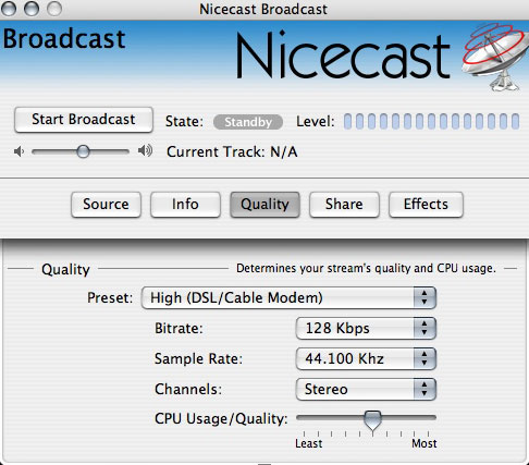 Creating an internet radio station using a Mac