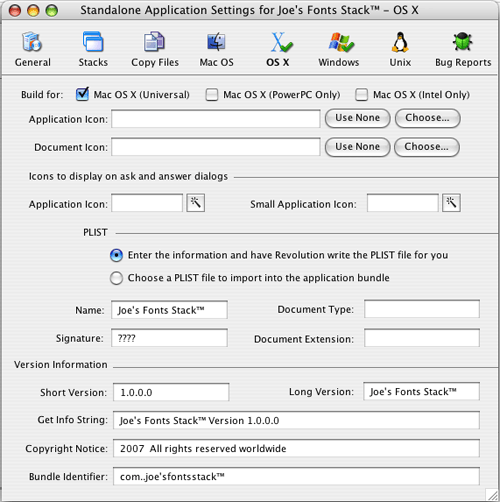 The Revolution programming environment for Mac