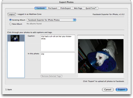 Facebook Exporter for iPhoto