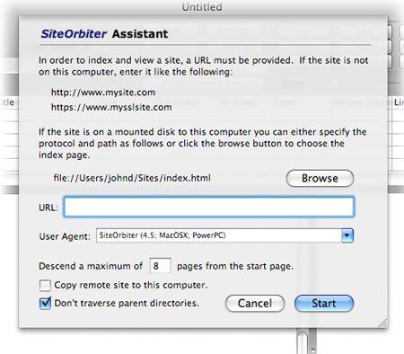Using SiteOrbiter on macOS