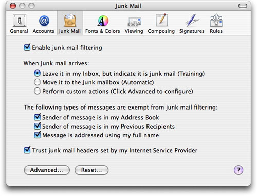 Stopping spam email on a Mac