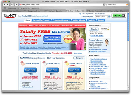 TaxACT app for Mac