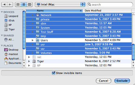 Time Machine settings on Mac