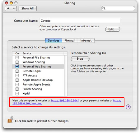 Using your Mac as a web server