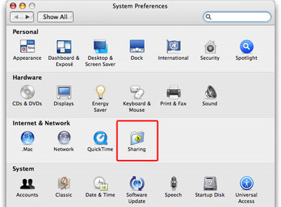 Mac file sharing preferences