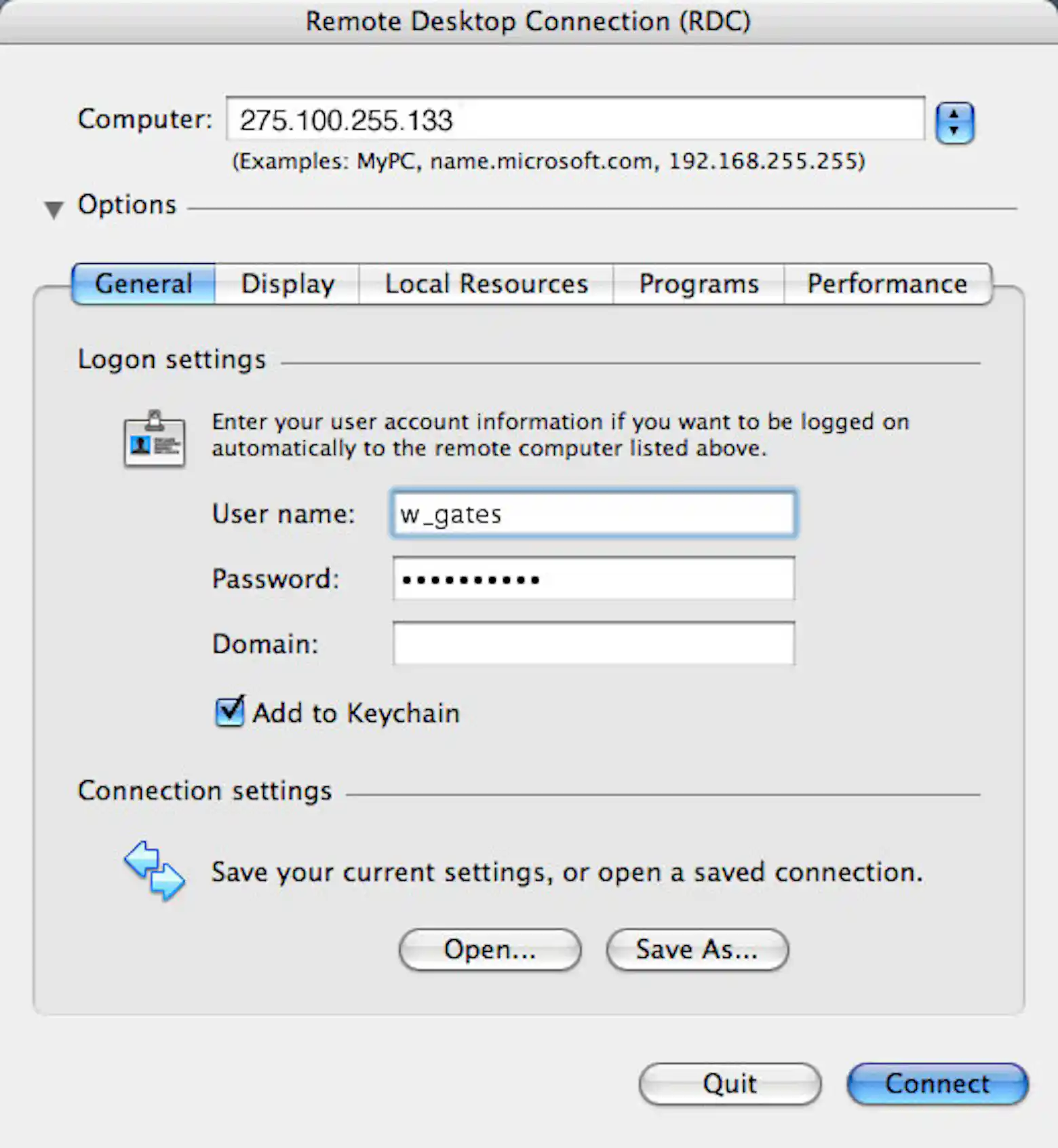 Microsoft RDP client for Mac.