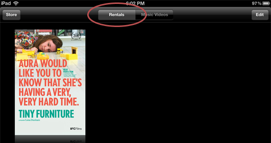 Rental movies on an iPad