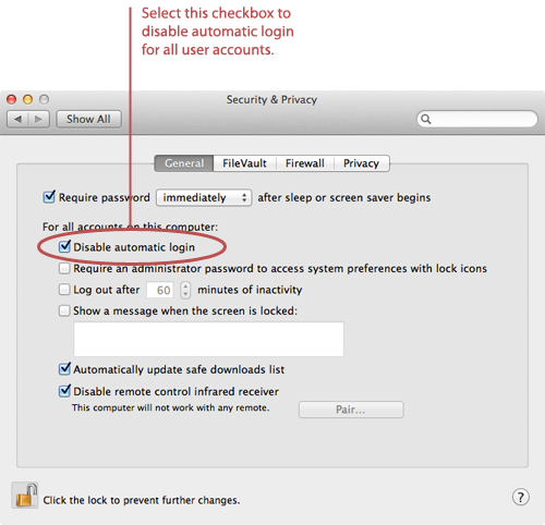 Mac security and privacy system preferences